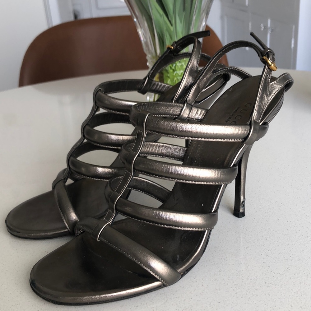 Gucci Metallic Stilettos